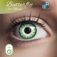 Цветные контактные линзы Офтальмикс Butterfly Color One Month (2 линзы) -4.50 R 8.6 Green (Зеленый)