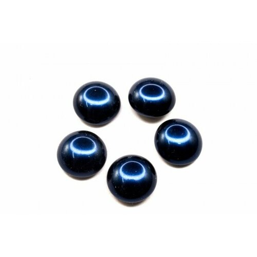 Glass Pearl Cabochon 10мм, цвет 70968 Midnight Blue, 756-016, 5шт