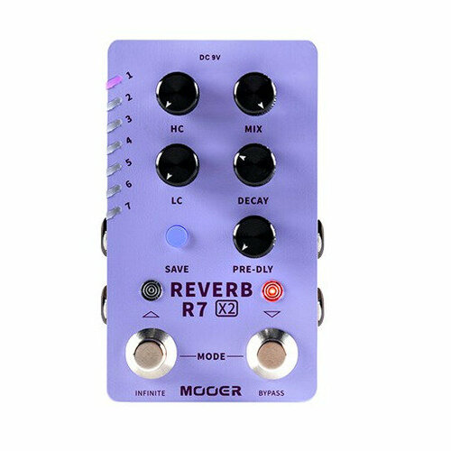 Гитарная педаль эффектов/ примочка MOOER R7 Reverb X2 mooer solo гитарный эффект distortion