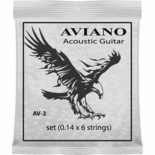 Струна для акустической гитары 2 AVIANO AV-2 металл 6шт 014 Корея 399₽