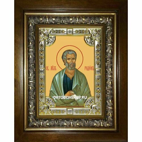 Икона Родион апостол, 18x24 см, со стразами, в деревянном киоте, арт вк-2480 икона петр апостол 18x24 см со стразами в деревянном киоте арт вк 3512