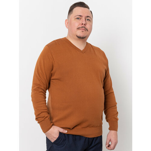 фото Джемпер turhan, длинный рукав, силуэт прямой, размер 5xl, оранжевый