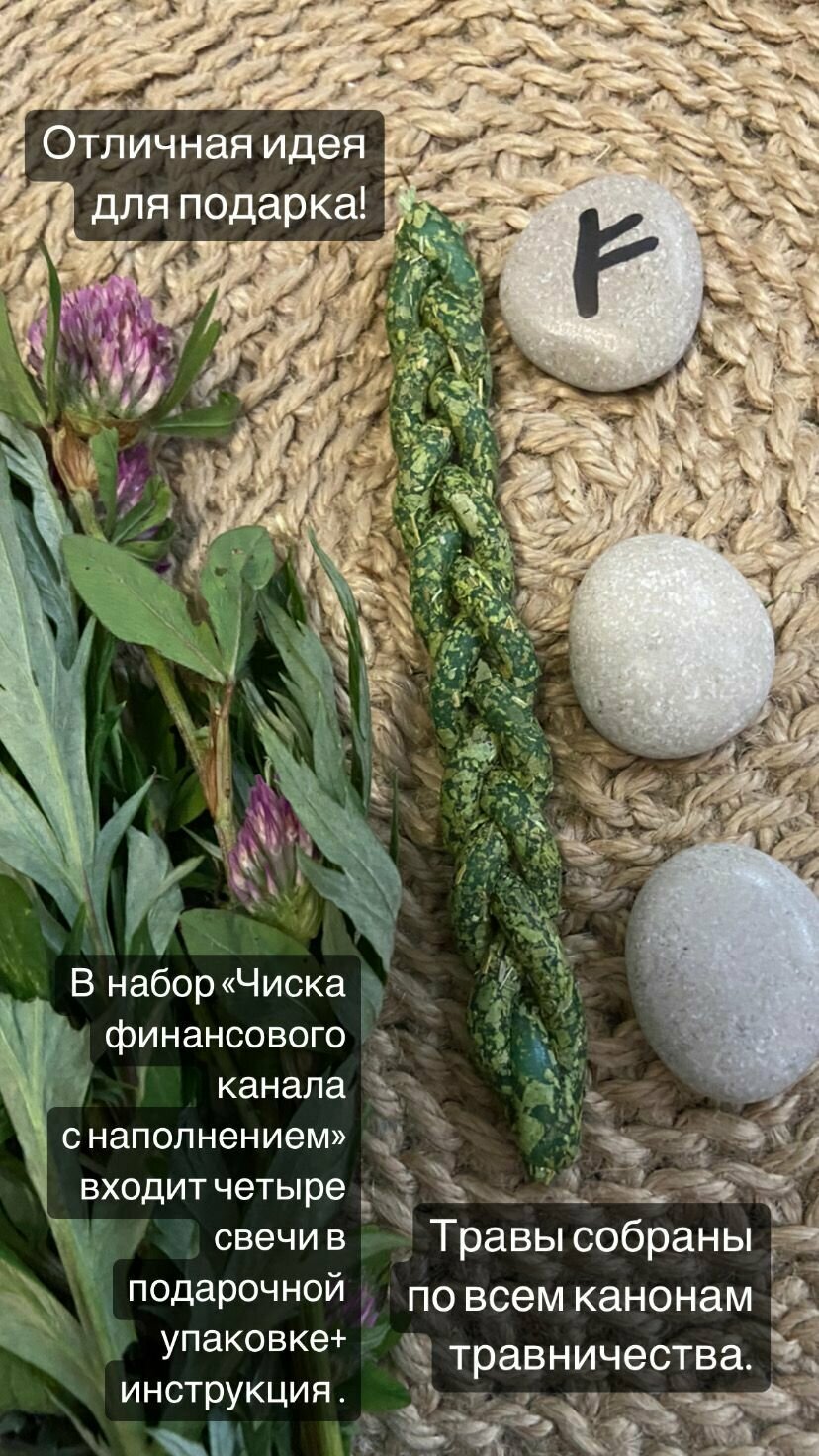Магические свечи с травами 4 шт. Набор "Чистка финансового канала с наполнением." — фото 1