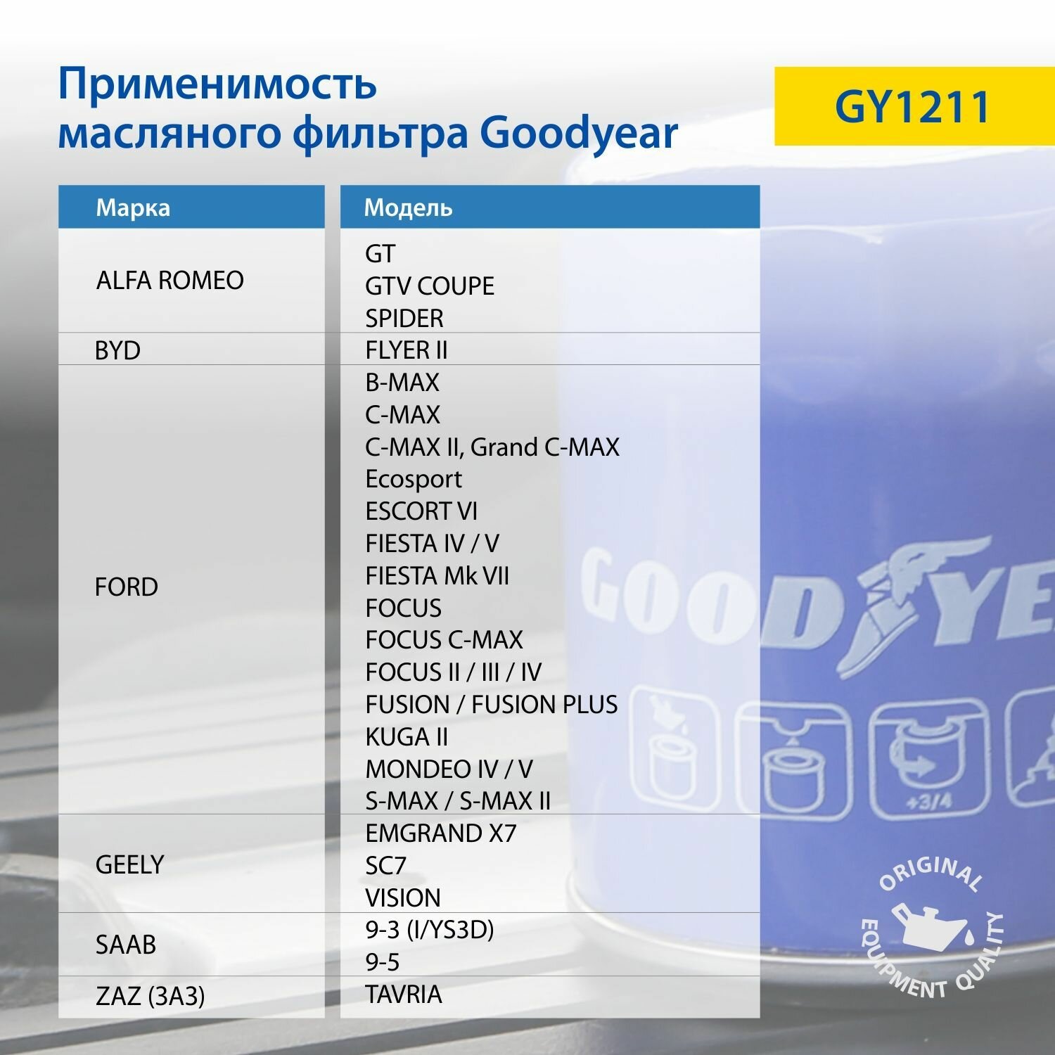 Фильтр масляный TOYOTA/SUZUKI (Goodyear) GY1213 - фото №9