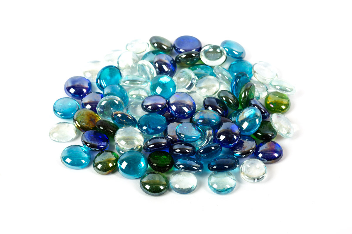 фото Blumentag GLG-01/17 марблс камни стеклянные 17 - 19 мм 340 г №05 ассорти