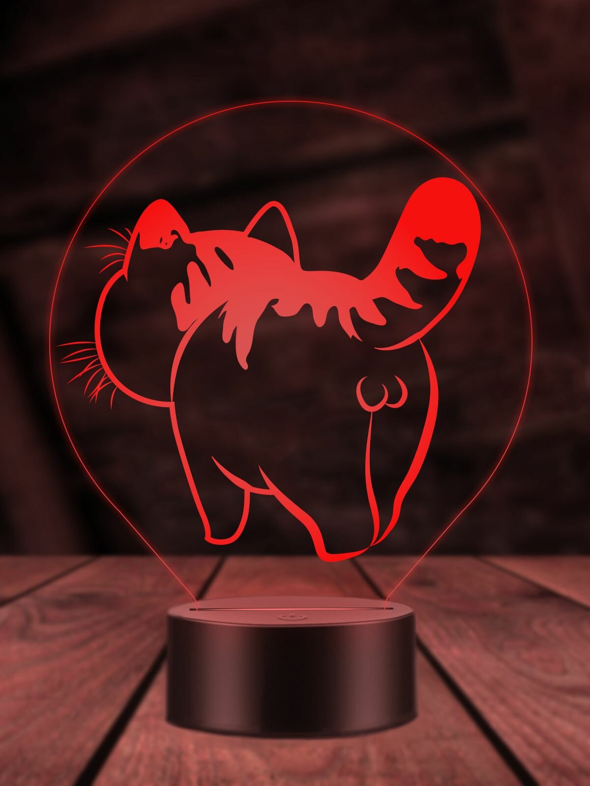 Ночник Кошачья попа, ночная лампа, 3Д светильник, кошка, кот - фотография № 2