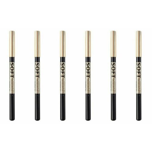 Charme Карандаш для век серии Soft Touch CH-P-E-201 Черный угольный,6 шт