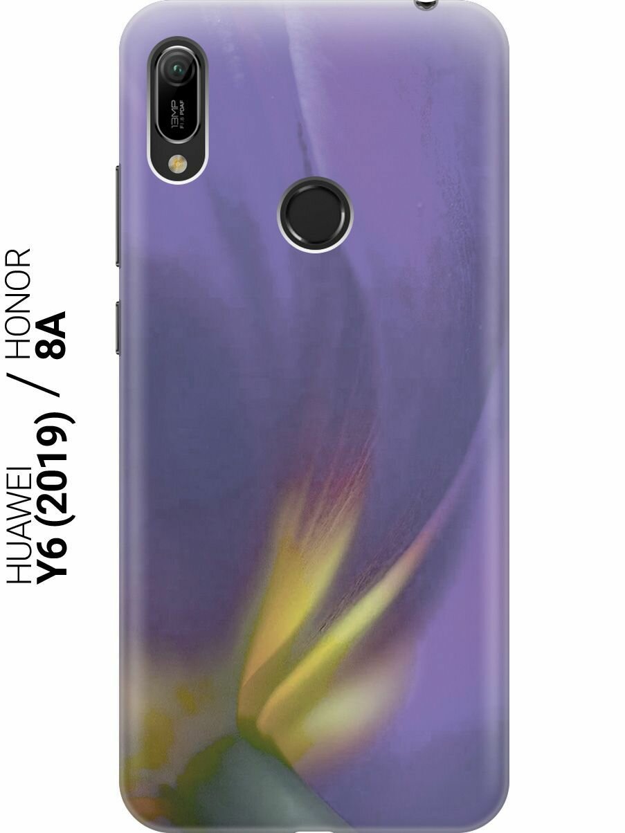 Силиконовый чехол на Huawei Y6 (2019) / Y6 Prime (2019) / Honor 8A / 8A Pro / Хонор 8а / Хонор 8а Про / Хуавей У6 2019 / Хуавей У6 Прайм 2019 с принтом "Фиолетовая фиалка"