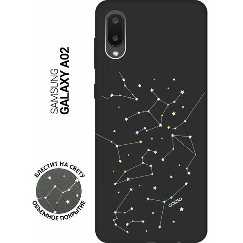 Ультратонкая защитная накладка Soft Touch для Samsung Galaxy A02 с принтом Constellations черная ультратонкая защитная накладка soft touch для samsung galaxy a52 с принтом constellations черная