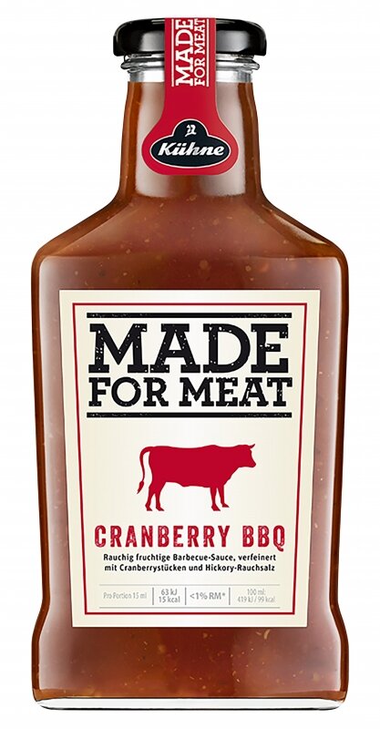 Соус Kuhne “Made for Meat” Cranberry BBQ томатный барбекю с клюквой 375 мл