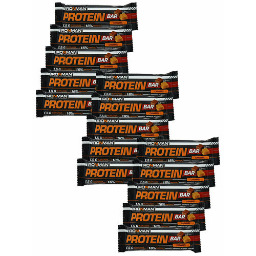 Ironman, Protein Bar с коллагеном, 15х35г (Карамель)