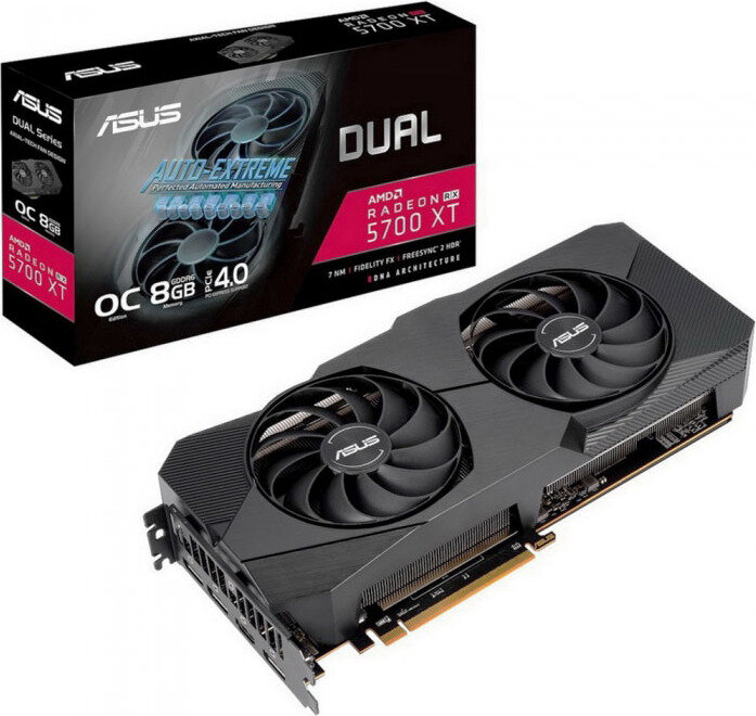 Видеокарта ASUS Dual Radeon RX 5700 XT EVO OC (DUAL-RX5700XT-O8G-EVO)