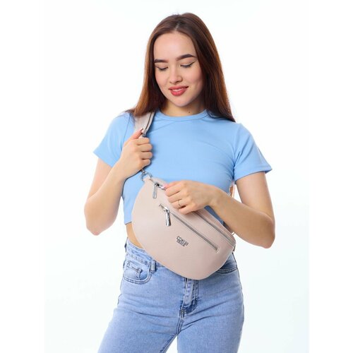 Сумка кросс-боди Coveri World, фактура зернистая, белый, бежевый