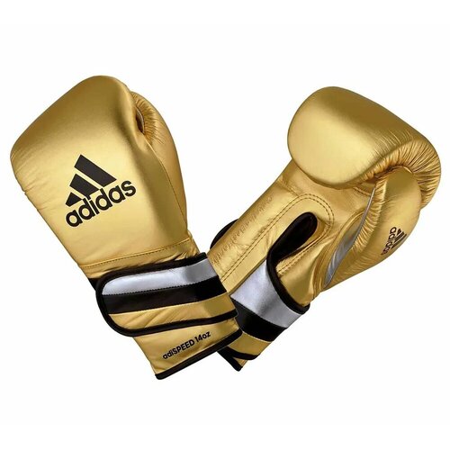 Перчатки боксерские AdiSpeed Metallic золото-серебристо-черные (вес 12 унций, золото-серебристо-черный)