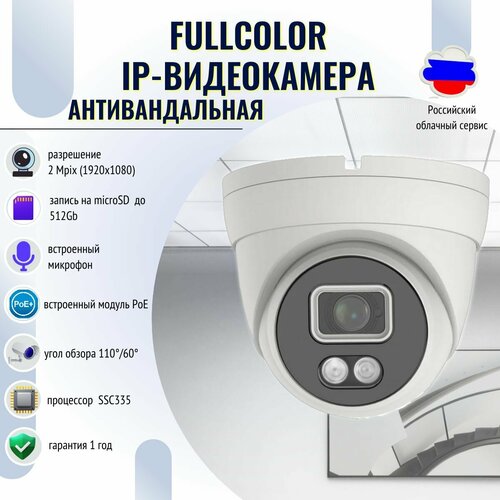 Уличная купольная антивандальная IP-видеокамера SD FC 2 Мрix 28mm 958000₽