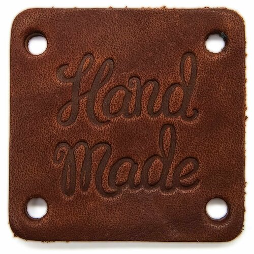 фото 7059 аппликация из толстой кожи hand made 4,6*4,6см, 100% кожа (72 светло-коричневый) галерея