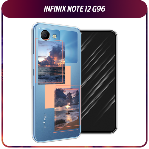 Силиконовый чехол на Infinix Note 12 G96 / Инфиникс Ноут 12 G96 Sky collage, прозрачный силиконовый чехол на infinix note 12 g96 инфиникс ноут 12 g96 голубой мрамор рисунок