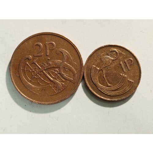 Ирландия набор 2 монеты, 1, 2 пенни. Арфа / павлин ирландия 1 2 пенни 1781 г 2