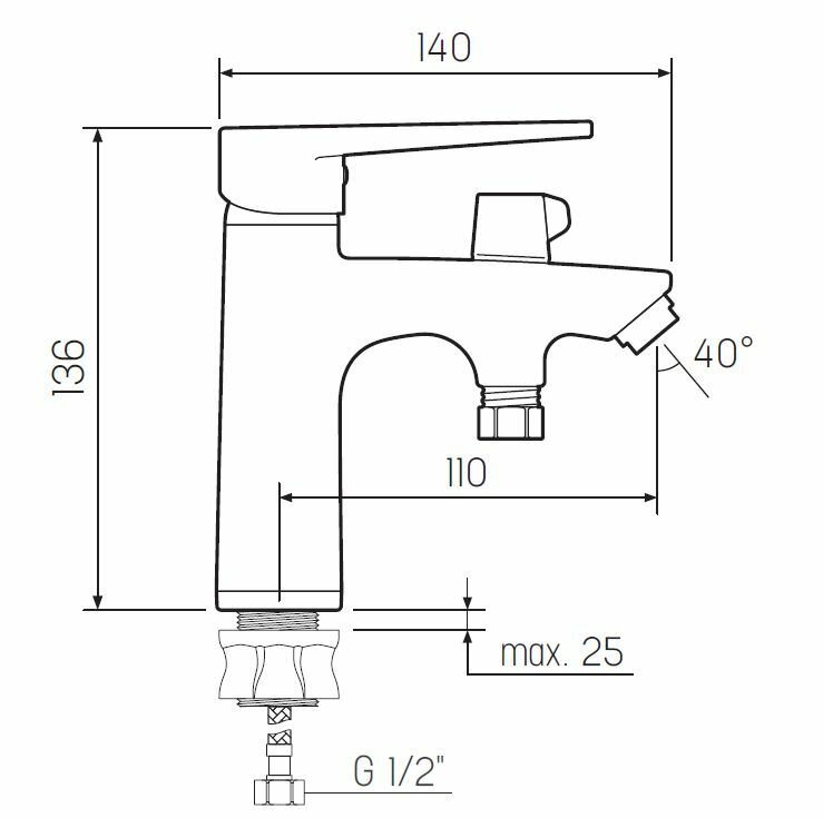 Смеситель для раковины РМС SL141-001F-1, с душем, хром, гарантия