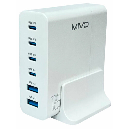 Зарядное устройство Mivo MP-123Q (123W) White быстрое компактное зарядное gan устройство mivo mp 651q qc 4 0 65w black