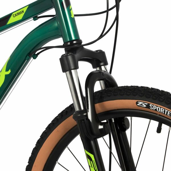 Подростковый велосипед Foxx 24" Caiman зеленый, размер 14" 24SHD. Caiman.14GN4