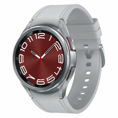 Смарт-часы Samsung Galaxy Watch 6 Classic 43мм, 1.3", серебристый/серебристый [sm-r950nzsacis]