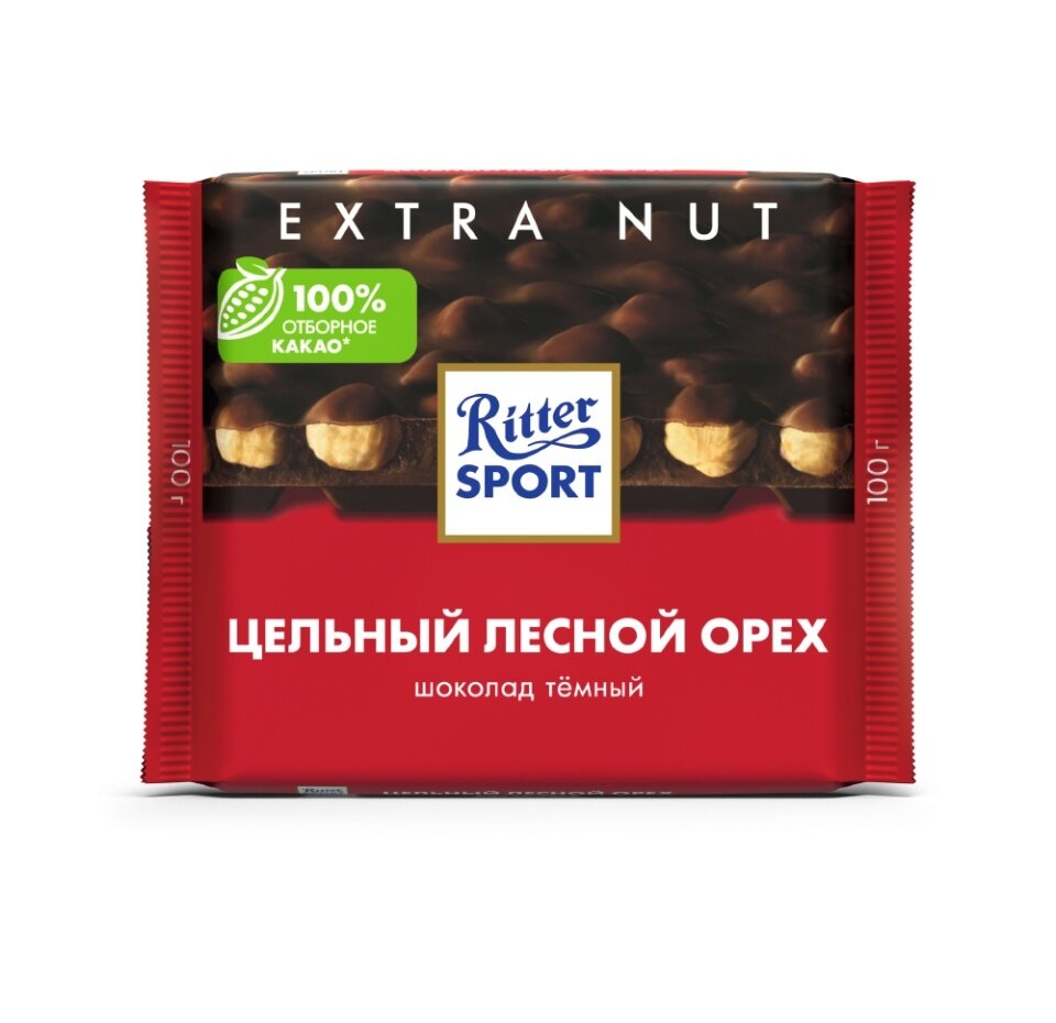 Шоколад Ritter Sport Темный Цельный лесной орех