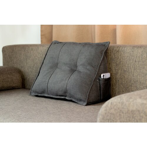 Подушка декоративная треугольная для дивана графит 2000₽