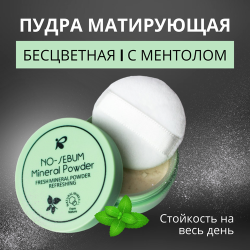 Минеральная пудра для лица Sparcli No Sebum рассыпчатая матирующая освежающая
