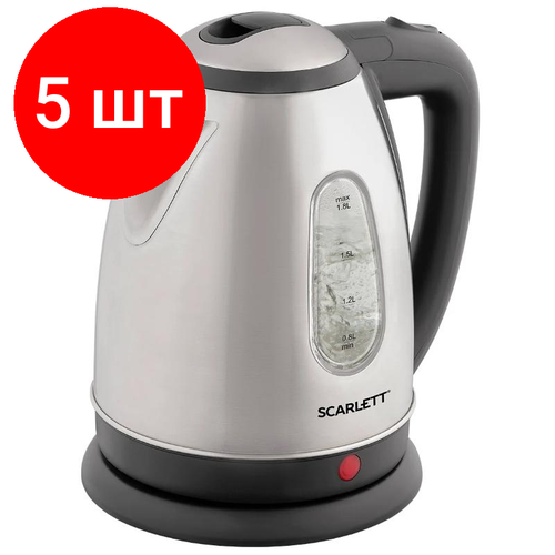 Комплект 5 штук, Чайник SCARLETT SC-EK21S88, сталь, 2200Вт, 1.8л чайник scarlett sc 1020