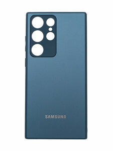 Чехол накладка Glass Case для Samsung S23 Ultra Синий (blue)