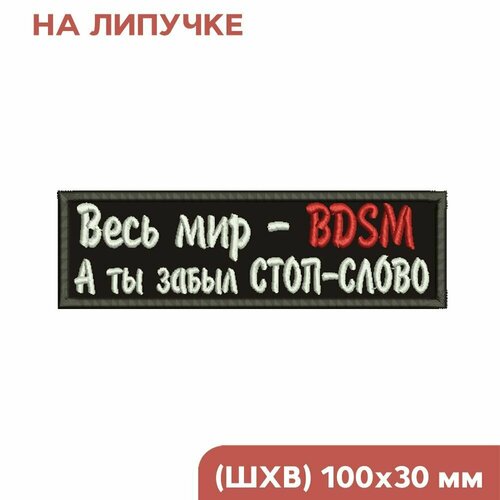 nabor dlya piknika arktika na 4 persony sinij s risunkom Шеврон на липучке, Нашивка на одежду Весь мир BDSM, 10х3см