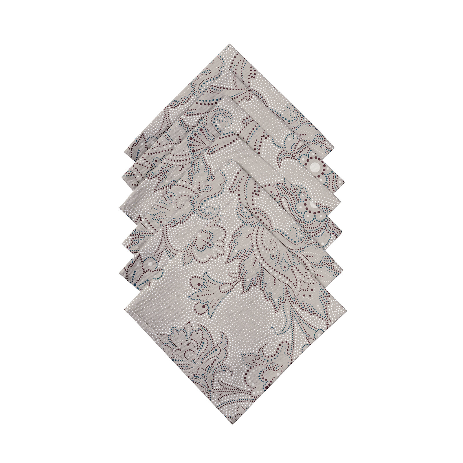 Комплект салфеток рогожка 32х32 (6 шт.) "Mia Cara" рис 30300-2 Ожерелье
