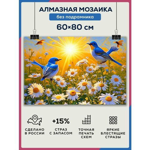 Алмазная мозаика 60x80 Поле птицы без подрамника алмазная мозаика 60x80 птицы совы без подрамника