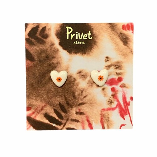 Серьги Privet store, белый