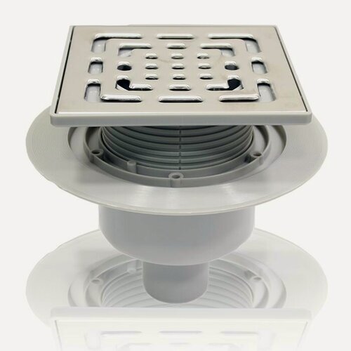 Изображение товара Трап регулир. с сухим затвором с вертикальным (прямым) выпуском 50 15см*15см