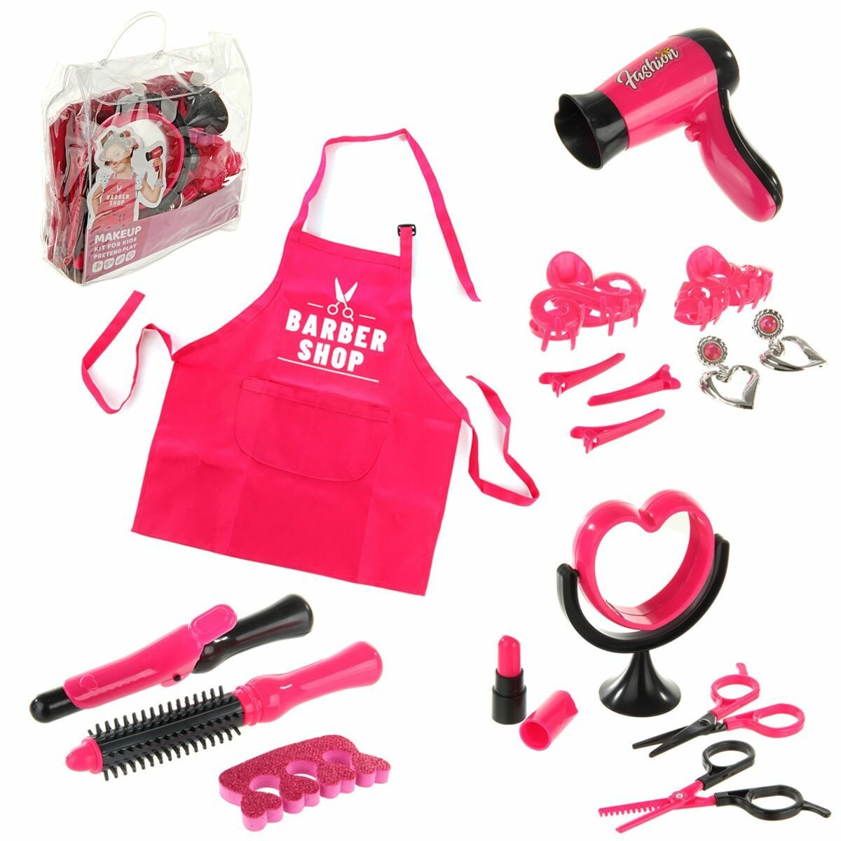 Детский игровой набор парикмахера в сумочке, 16 предметов, Veld Co / Салон красоты для девочек