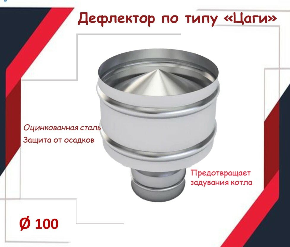 Дефлектор цаги D110(+), оцинкованная сталь