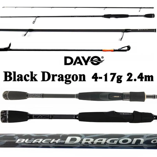 Спиннинг Dayo Black Dragon, тест 4-17гр, 2,4м спиннинг dayo black dragon тест 4 17гр 2 4м