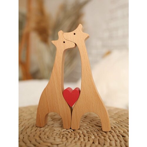 Фигурка сувенир из дерева Жирафы деревянный декор для дома