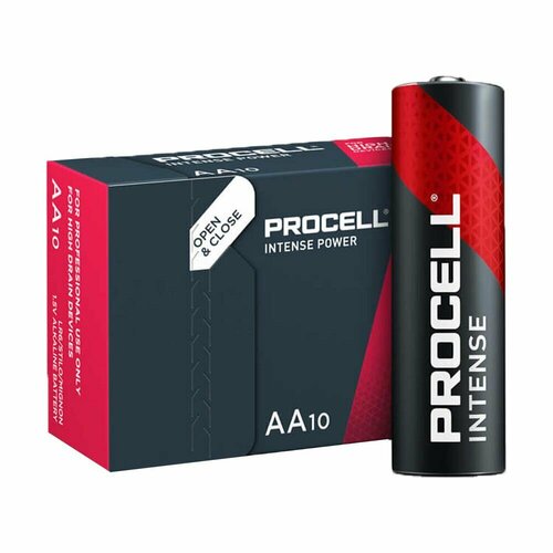 Батарейки АА Duracell Procell Intense Alkaline AA / LR6 1,5V Пальчиковые, 10 шт батарейка cr2032 3в литиевая duracell procell intense упаковке 5 шт