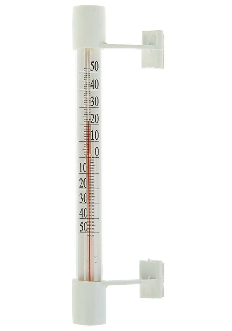 Термометр оконный стеклянный Липучка в картоне