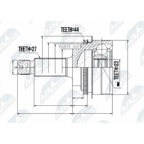 NTY NPZSB017 ШРУС наружный SUBARU FORESTER SG 2.0 02-