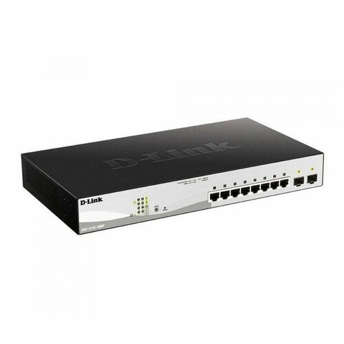 Настраиваемый L2 коммутатор D-Link с 8 портами 10/100/1000Base-T и 2 портами SFP DGS-1210-10MP/F3A коммутатор poe d link dgs 1100 10mp c1a 8xutp 100 1000 poe 2xsfp gigabit 130w 19