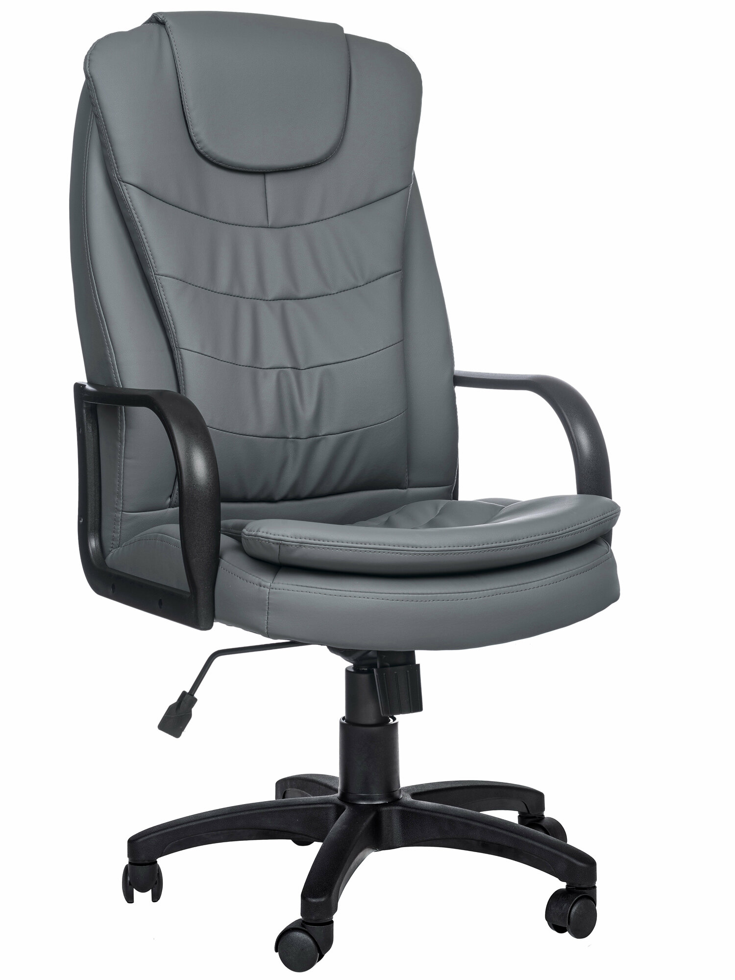 Компьютерное офисное кресло РосКресла Patrick-1 на колесиках, обивка: искусственная кожа, цвет: серый
