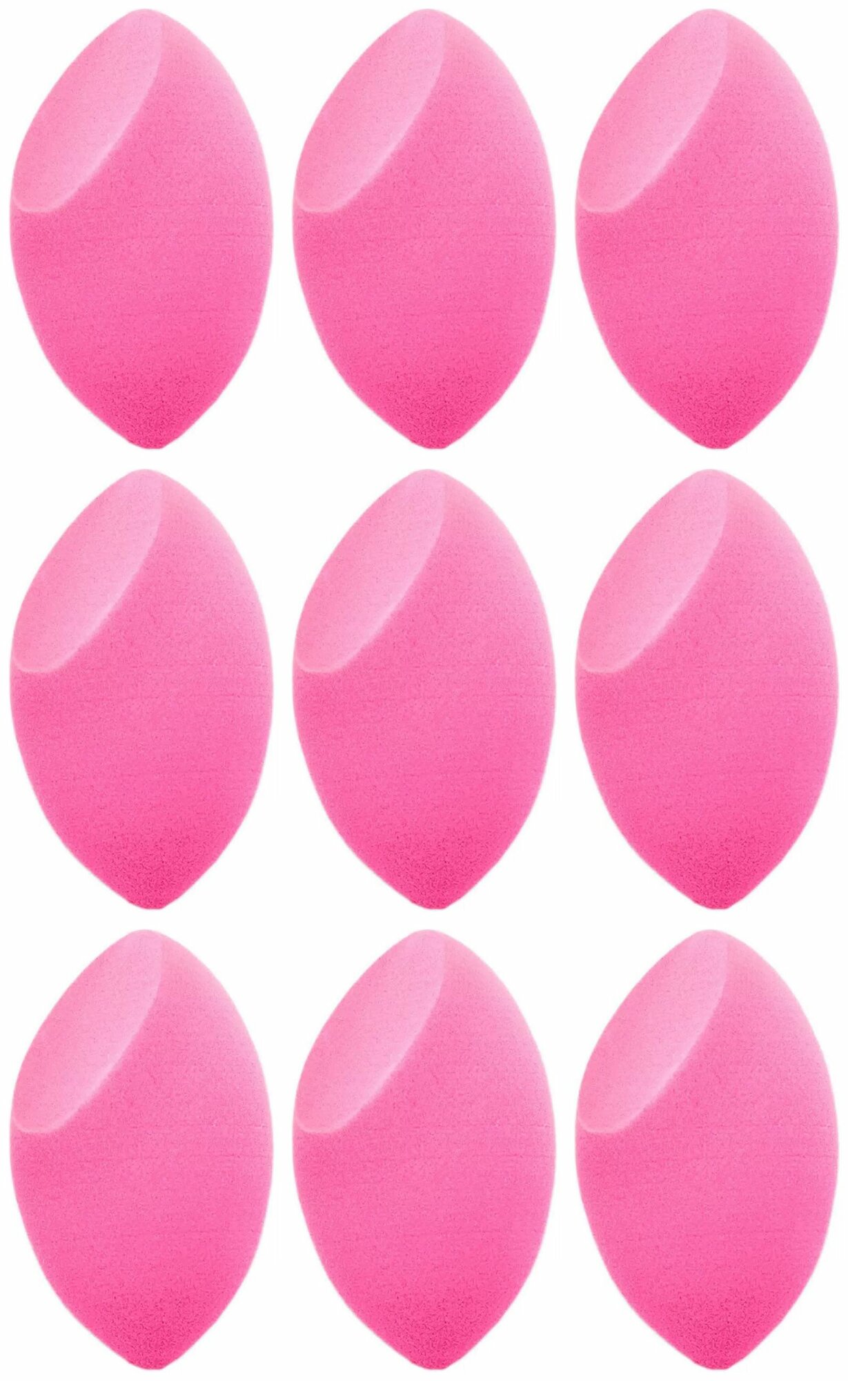 Singi Спонж косметический, для макияжа лица, срезанный, цвет розовый, 6 см, 9 штук.