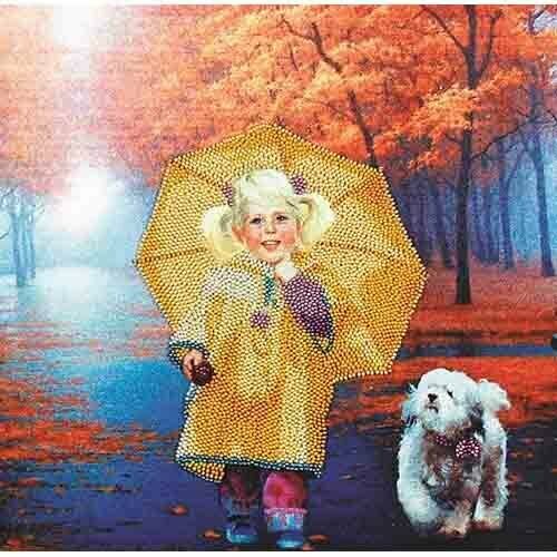 Набор для вышивания бисером Alisena BN-1013 Девочка с зонтиком 30 х 30 см