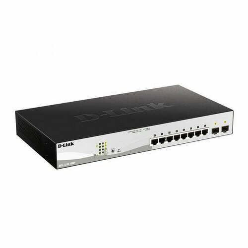 D-Link Коммутатор D-Link DGS-1210-10MPF3A Настраиваемый L2 коммутатор с 8 портами 101001000Base-T и 2 портами 1000Base-X SFP 8 портов PoE 8023afat PoE-бюджет 130 Вт DGS-1210-10MPF3A 23112₽