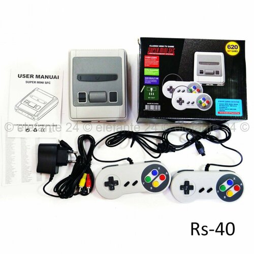 игровая приставка 8 bit super mini tv game box 620 игр Игровая приставка 8 bit Super Mini SFC (620 в 1) + 620 игр + 2 геймпада (Серый)