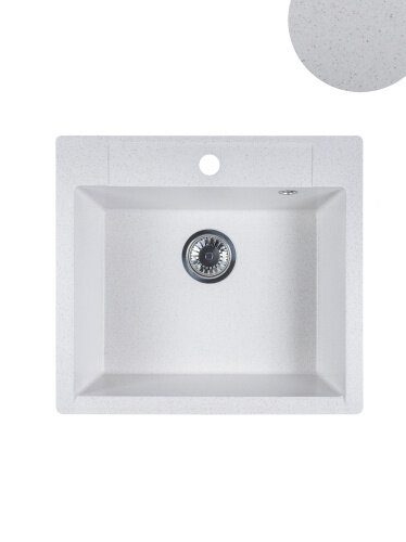 фото Кухонная мойка прямоугольная 550х500мм Reflexion Cubi RX1555WH, белый